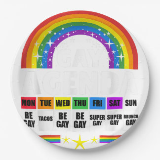 Gay Agenda for LGBT Gay Pride  Paper Plate
