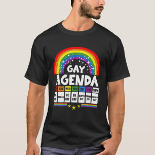 Gay Agenda Funny Queer Pride Gift Lesbian Bi T-Shirt
