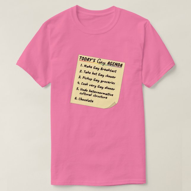 Gay Agenda (LGBT Gay Lesbian Transgender) T-Shirt (Design Front)