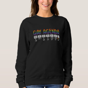 Gay Agenda Pride Lgbtq Rainbow Transgender Bisexua Sweatshirt