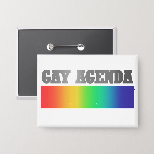 Gay Agenda | Rainbow Ombre Funny Gay Pride (Front/Back)