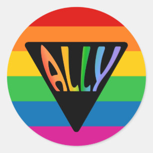 Gay Ally Triangle Classic Round Sticker