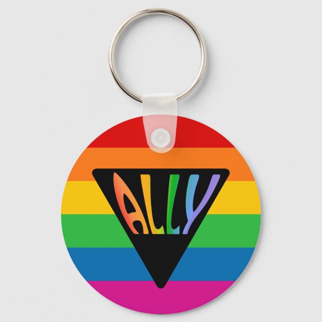 Gay Ally Triangle Key Ring (Front)