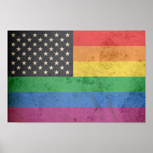 Gay American Flag Poster (Front)