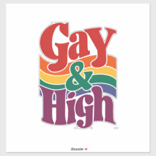 Gay And High Retro LGBTQ Pride Flag