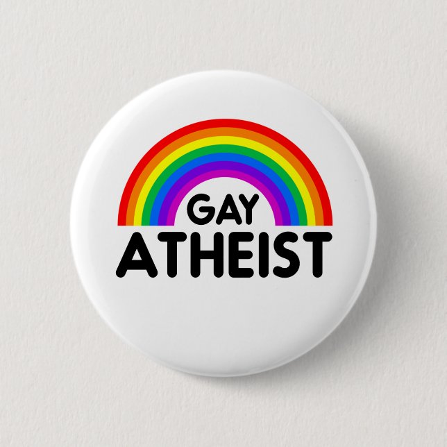Gay Atheist Rainbow 6 Cm Round Badge (Front)