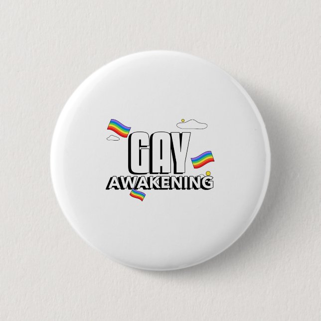 Gay Awakening 6 Cm Round Badge (Front)