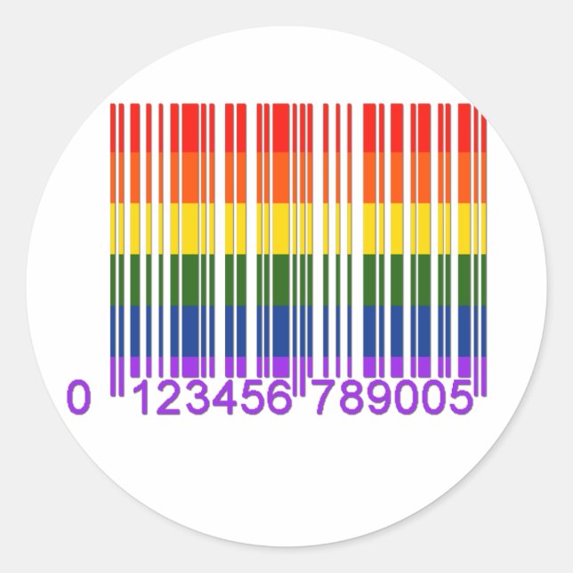 Gay Barcode 1 Classic Round Sticker (Front)