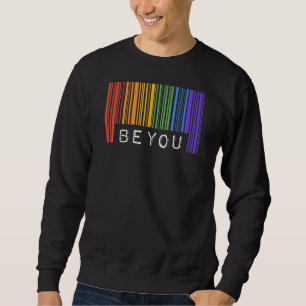 Gay Barcode Be You Lgbtq Trendy Rainbow Gay Pride Sweatshirt