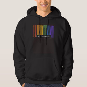 Gay Barcode California Pride LGBTQ Trendy Rainbow  Hoodie