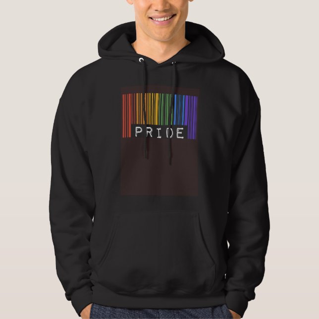 Gay Barcode Pride Month Ally Rainbow LGBTQ Flag Pa Hoodie (Front)