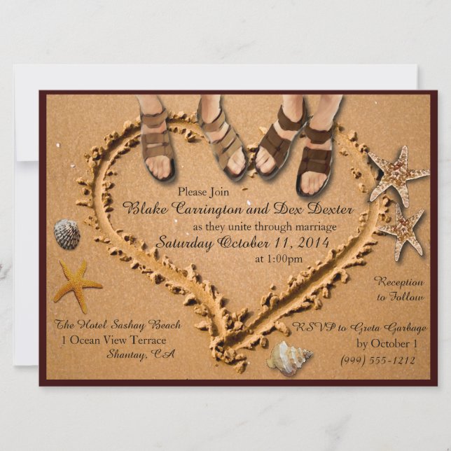 Gay Beach Wedding Invitations (Front)