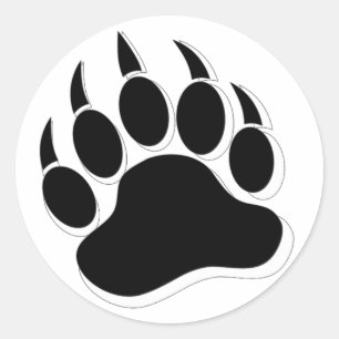 Gay Bear claw B&W 3D effect Large Round Sticker