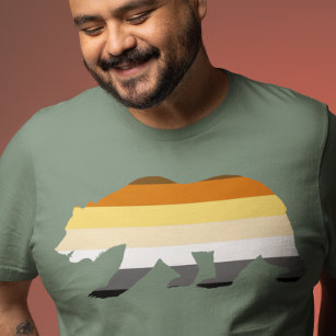 Gay Bear Flag Brown Striped LGBT T-Shirt