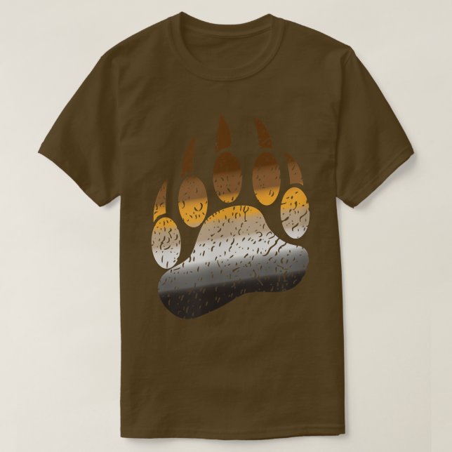 Gay Bear Paw Pride  T-Shirt (Design Front)