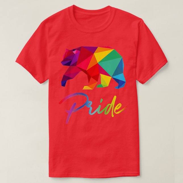 Gay Bear Pride  Bears LGB Rainbow Flag Grizzly Gif T-Shirt (Design Front)