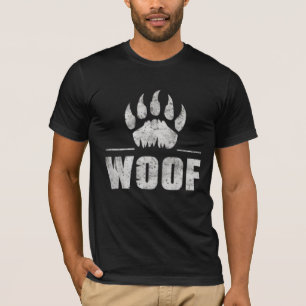 Gay Bear Pride Distressed Bear Paw WOOF T-Shirt