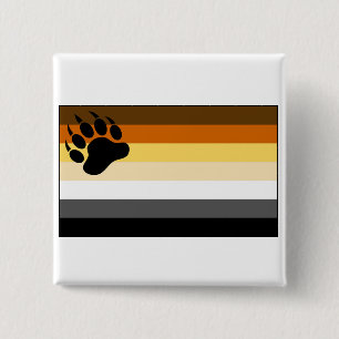 Gay Bear Pride Flag 15 Cm Square Badge
