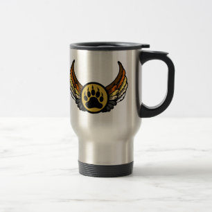 Gay Bear Pride Flag Angel Wing Bear Paw Travel Mug