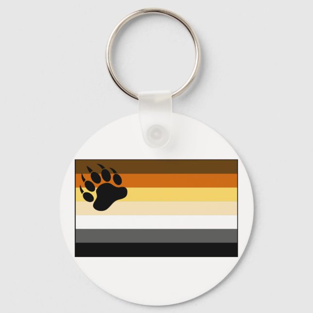Gay Bear Pride Flag Key Ring (Front)