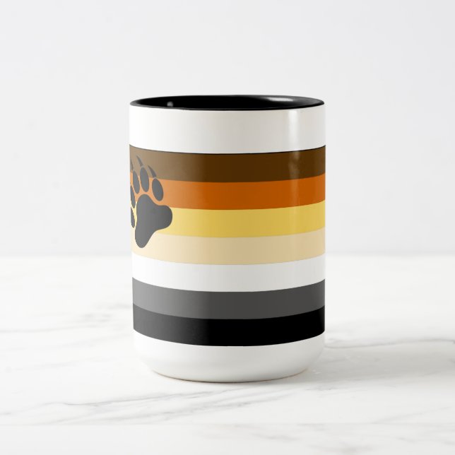 Gay Bear Pride Flag Two-Tone Coffee Mug (Center)
