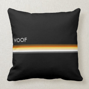 Gay Bear Pride Flag WOOF Masculine and Sleek Cushion