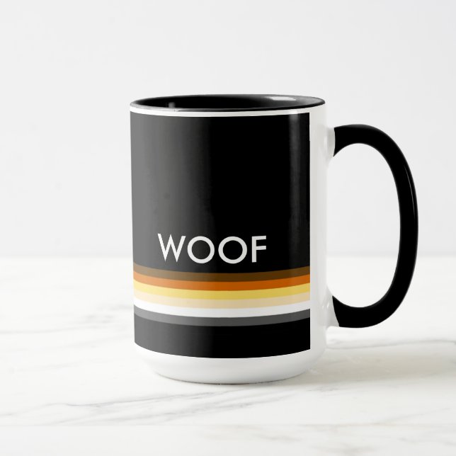 Gay Bear Pride Flag woof Mug (Right)