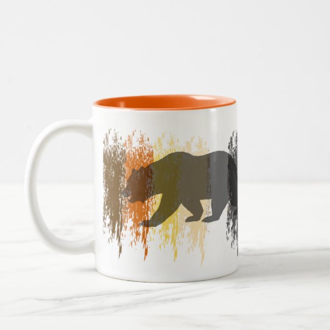 Gay Bear Pride Grunge abstract Pride Colours Two-Tone Coffee Mug (Left)