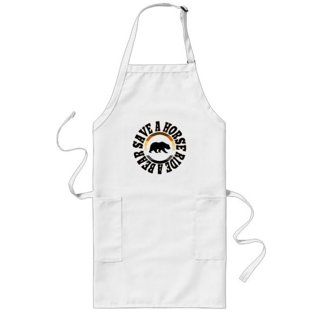 Gay Bear Pride Save A Horse Ride a Bear Long Apron (Front)