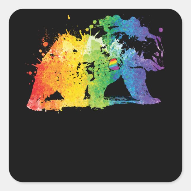 Gay Bear Pride Square Sticker (Front)