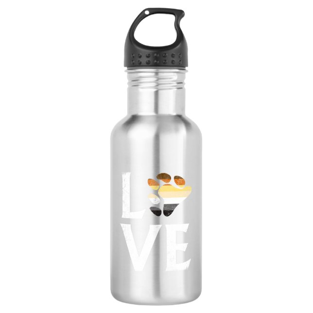 Gay Bear Pride Stacked Love 532 Ml Water Bottle (Front)