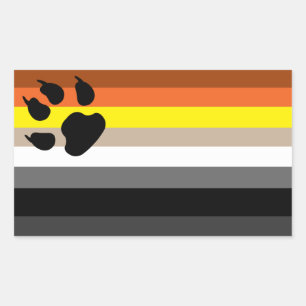 Gay bear pride sticker. rectangular sticker