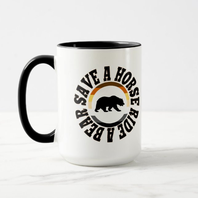 GAY BEAR SAVE A HORSE RIDE A BEAR MUG (Left)