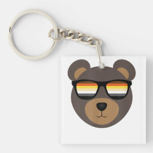 Gay Bear Sunglasses Distressed  Key Ring