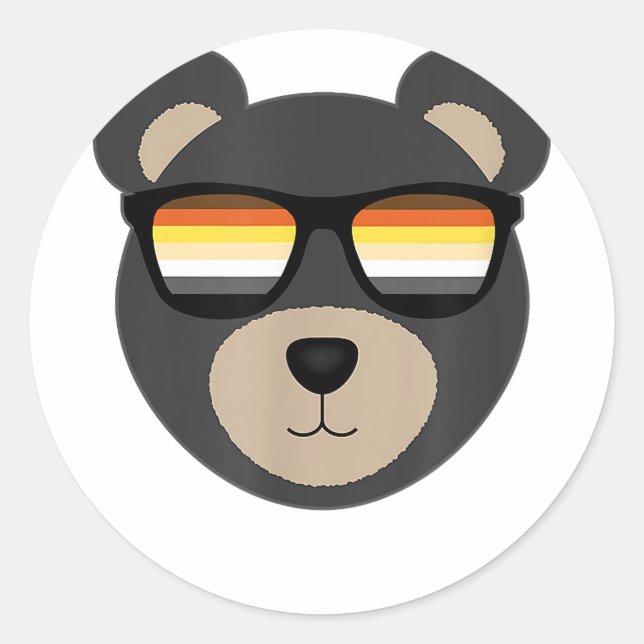 Gay Bear Sunglasses logo  Classic Round Sticker (Front)