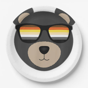 Gay Bear Sunglasses logo  Paper Plate