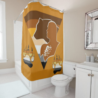 Gay BEAR Ursine Society Flag / Symbol Shower Curtain