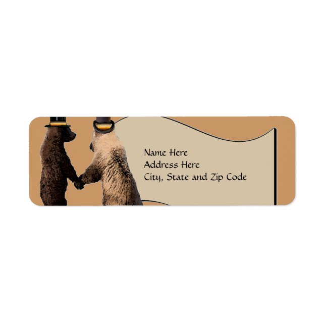 Gay Bear Wedding or Ceremony Return Address Labels (Front)