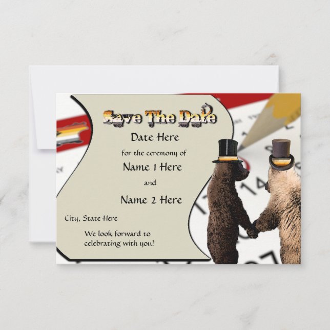 Gay Bear Wedding or Ceremony Save-the-Date Cards (Front)