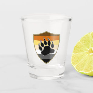 Gay Bears Pride Flag and Bear Paw Shield Shot Glass