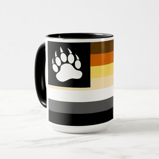 Gay Bears Pride Flag Bear Paw Mug (Front Left)