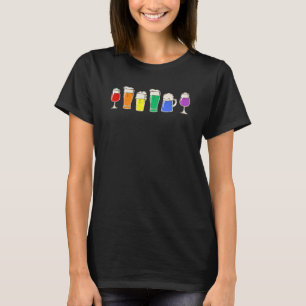 Gay Beer Glass Rainbow Flag Lesbian LGBT Pride Mon T-Shirt