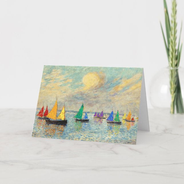 Gay Birthday Rainbow Sails Card (Front)