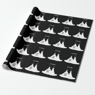 Gay black and white lesbian wedding wrapping paper