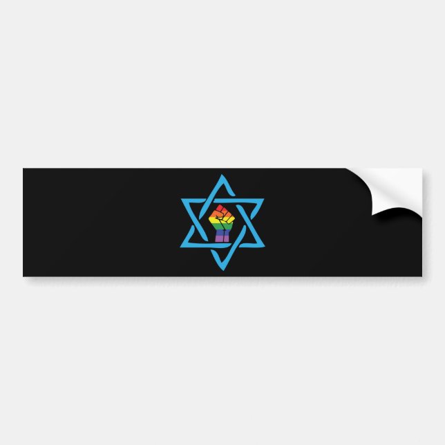 Gay Black Jewish Bumper Sticker (Front)