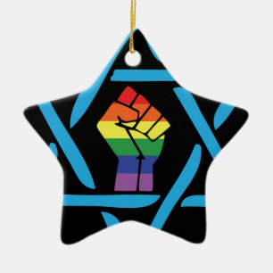 Gay Black Jewish Ceramic Tree Decoration
