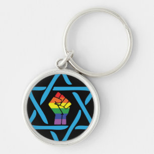 Gay Black Jewish Key Ring