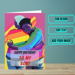 Gay Black Son from Mum Birthday Card