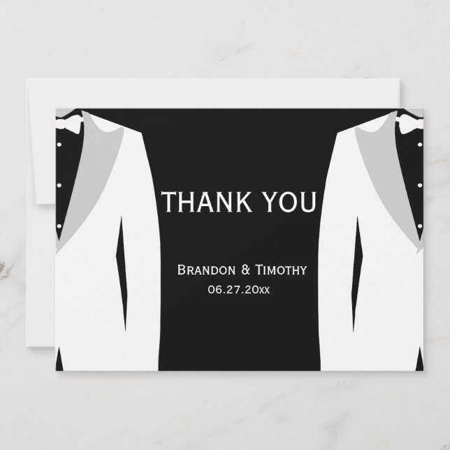 Gay Black Wedding Thank You Cards (Front)