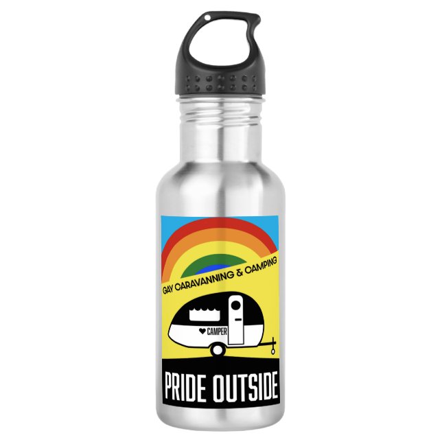 Gay caravan camping 710 ml water bottle (Front)